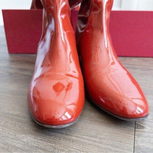 Valentino Garavani 40mm Faux Patent Leather Over The Knee Boot 36 6 Cherry Red - Picture 9 of 15